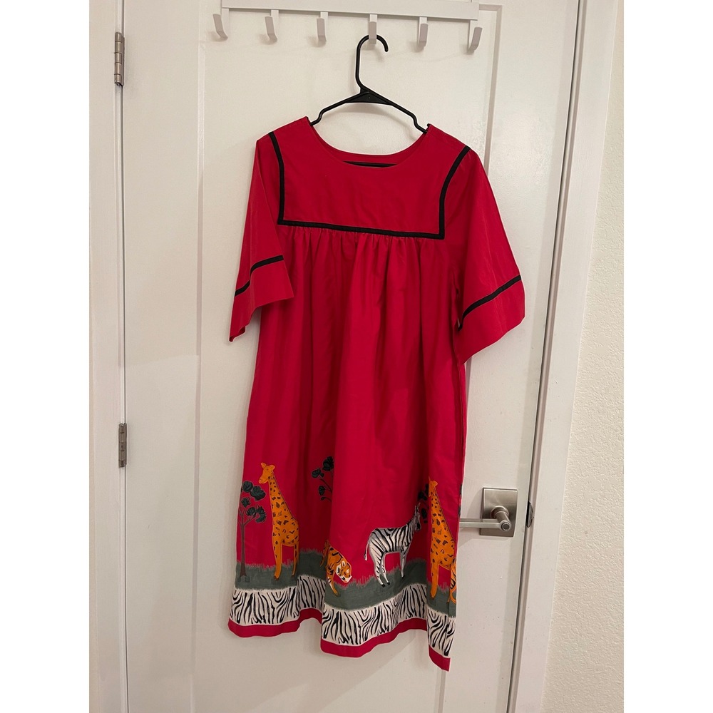 Béchamel NWT Jungle Square Neck Red Midi‎ Dress Summer Chic Boho Indie